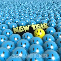 new year in Special Smileys style - 3D name wallpaper