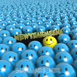 newyearmeena in Special Smileys style - 3D name wallpaper