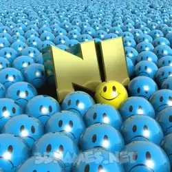 ni in Special Smileys style - 3D name wallpaper