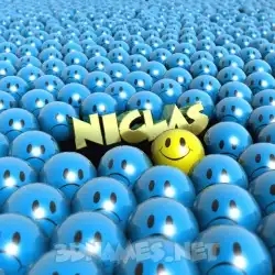 niclas in Special Smileys style - 3D name wallpaper