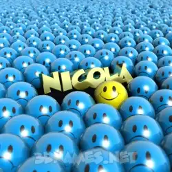 nicola in Special Smileys style - 3D name wallpaper