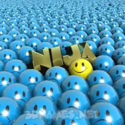 nija in Special Smileys style - 3D name wallpaper