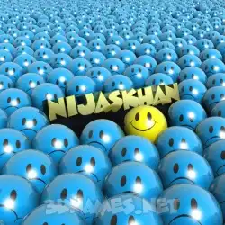 nijaskhan in Special Smileys style - 3D name wallpaper