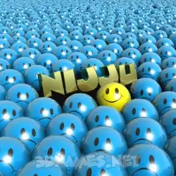 nijju in Special Smileys style - 3D name wallpaper