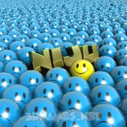 niju in Special Smileys style - 3D name wallpaper