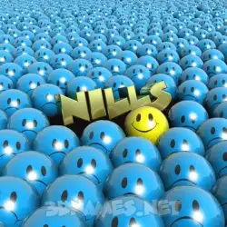 nills in Special Smileys style - 3D name wallpaper