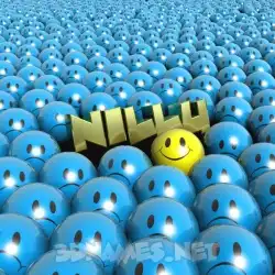 nillu in Special Smileys style - 3D name wallpaper