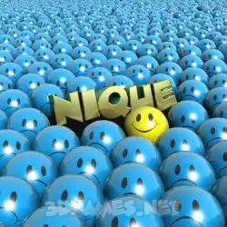 nique in Special Smileys style - 3D name wallpaper