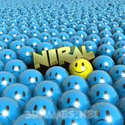 niral in Special Smileys style - 3D name wallpaper