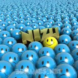 nizu in Special Smileys style - 3D name wallpaper