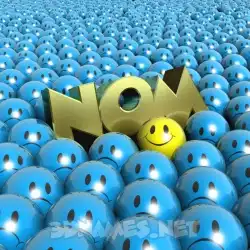 nom in Special Smileys style - 3D name wallpaper