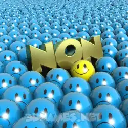 non in Special Smileys style - 3D name wallpaper