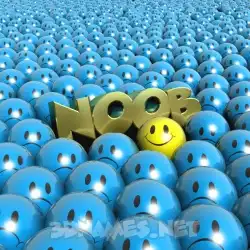 noob in Special Smileys style - 3D name wallpaper
