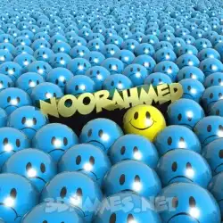 noorahmed in Special Smileys style - 3D name wallpaper