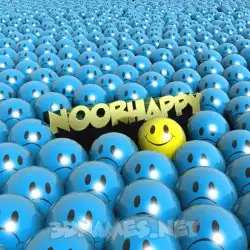 noorhappy in Special Smileys style - 3D name wallpaper