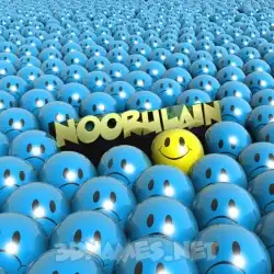 noorulain in Special Smileys style - 3D name wallpaper