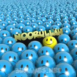 noorullah in Special Smileys style - 3D name wallpaper