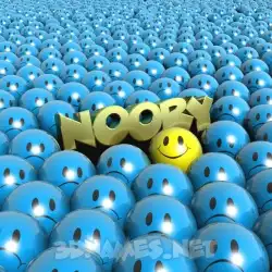 noory in Special Smileys style - 3D name wallpaper