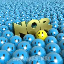 nor in Special Smileys style - 3D name wallpaper