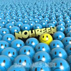 noureen in Special Smileys style - 3D name wallpaper
