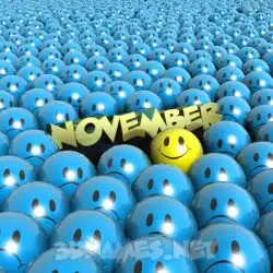 november in Special Smileys style - 3D name wallpaper