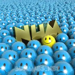 num in Special Smileys style - 3D name wallpaper