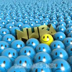 nura in Special Smileys style - 3D name wallpaper