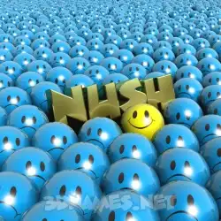 nush in Special Smileys style - 3D name wallpaper