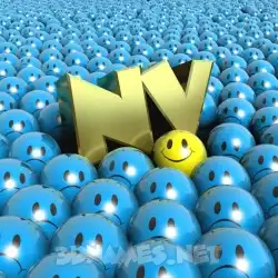 nv in Special Smileys style - 3D name wallpaper