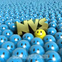 nvs in Special Smileys style - 3D name wallpaper
