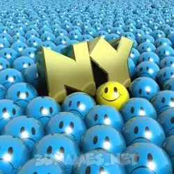 ny in Special Smileys style - 3D name wallpaper