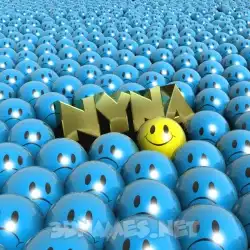 nyna in Special Smileys style - 3D name wallpaper