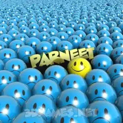 parneet in Special Smileys style - 3D name wallpaper
