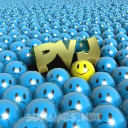 pvj in Special Smileys style - 3D name wallpaper