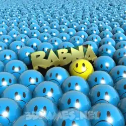 rabna in Special Smileys style - 3D name wallpaper
