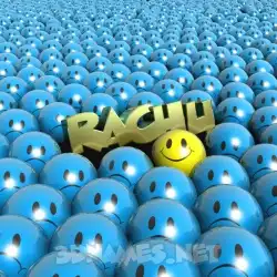 rachu in Special Smileys style - 3D name wallpaper