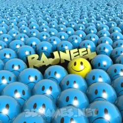rajneel in Special Smileys style - 3D name wallpaper