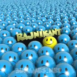 rajnikant in Special Smileys style - 3D name wallpaper
