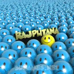 rajputana in Special Smileys style - 3D name wallpaper