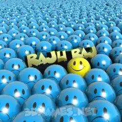 raju raj in Special Smileys style - 3D name wallpaper