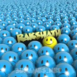 rakshath in Special Smileys style - 3D name wallpaper