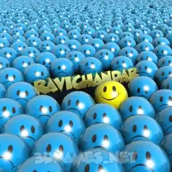 ravichandar in Special Smileys style - 3D name wallpaper