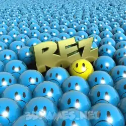 rez in Special Smileys style - 3D name wallpaper