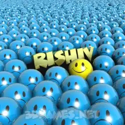 rishiv in Special Smileys style - 3D name wallpaper