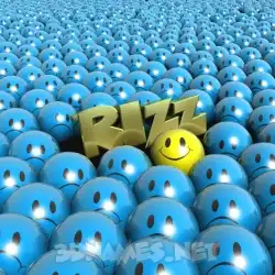 rizz in Special Smileys style - 3D name wallpaper