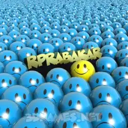 rprabakar in Special Smileys style - 3D name wallpaper