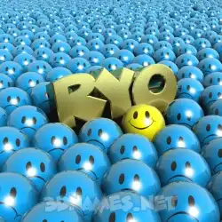 ryo in Special Smileys style - 3D name wallpaper