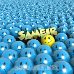 sameir in Special Smileys style - 3D name wallpaper
