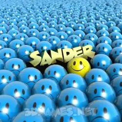 sander in Special Smileys style - 3D name wallpaper