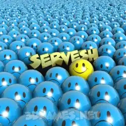 servesh in Special Smileys style - 3D name wallpaper